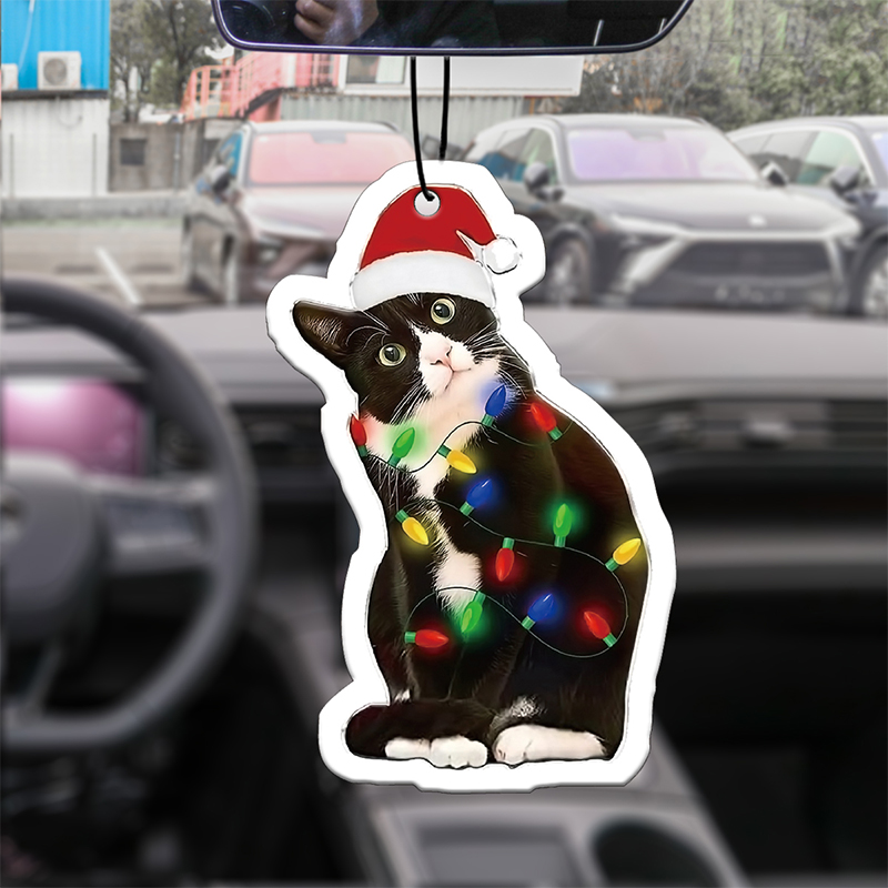 Perfume Fragrance For Room - Cat Christmas Wreath Pendant, Christmas Tree