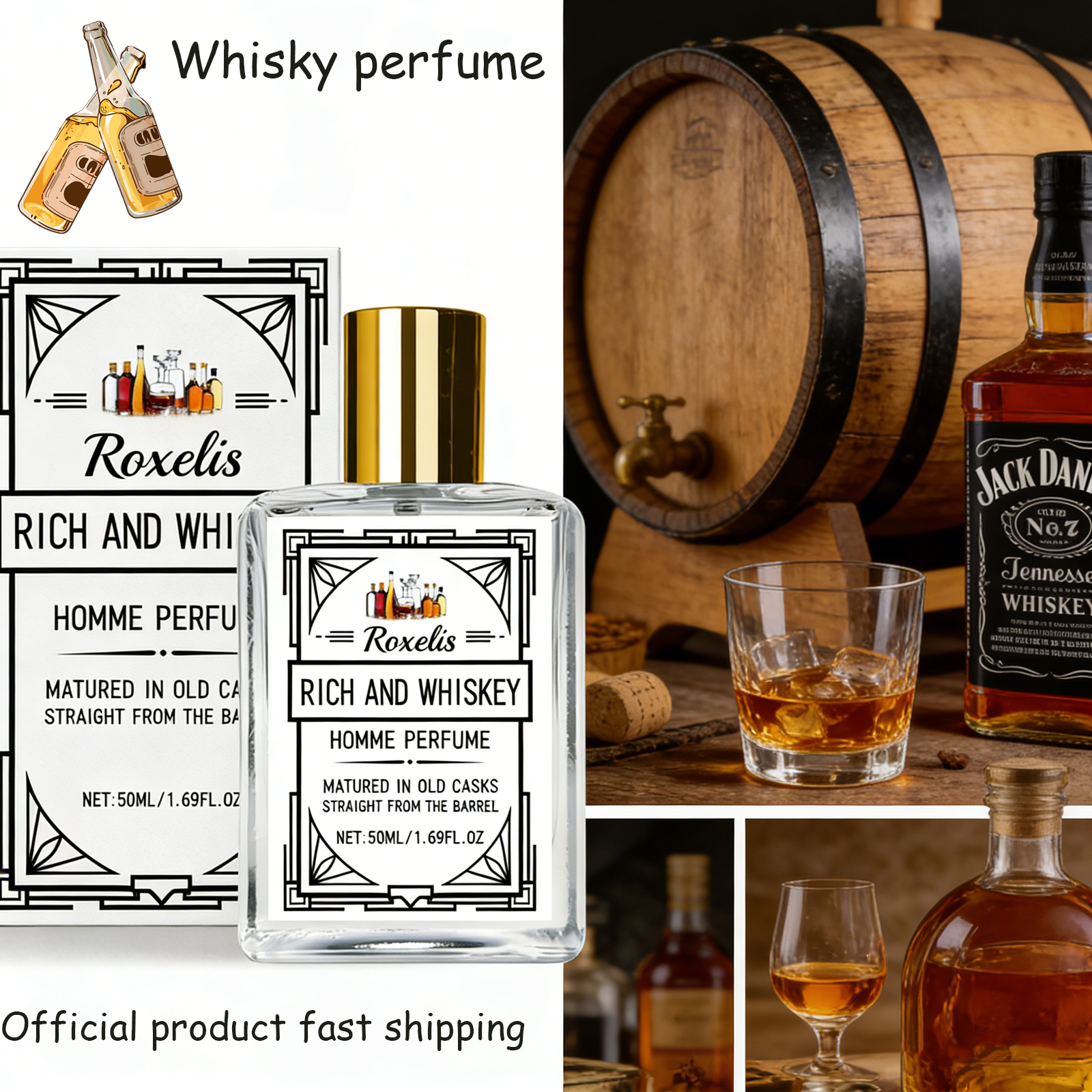 Fragrance Perfume For Man - Roxelis 50ml Charm Whisky Men's perfume