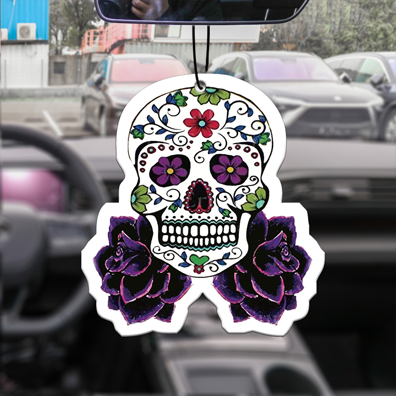 Purple printed skull head car- - Perfume Fragrance Powder 리뷰 및 가격