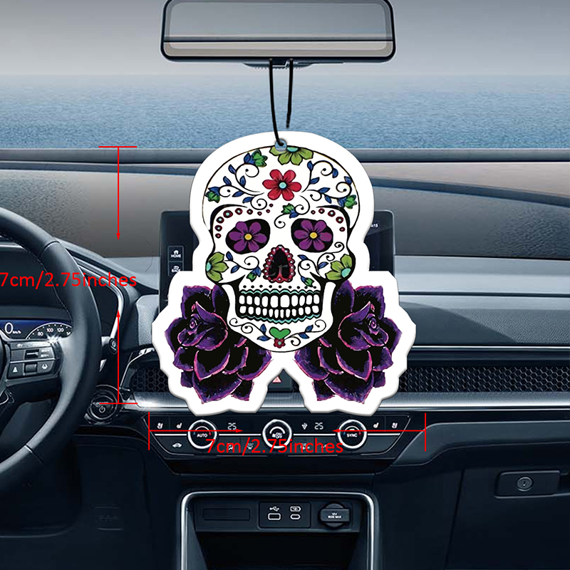 Purple printed skull head car- - Perfume Fragrance Powder 리뷰 및 가격