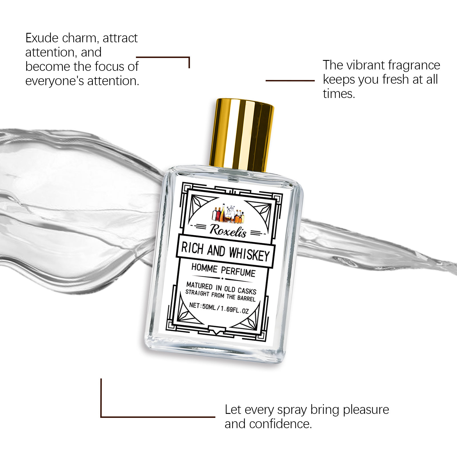 Roxelis 50ml Charm Whisky Men' - Fragrance Perfume For Man 리뷰 및 가격