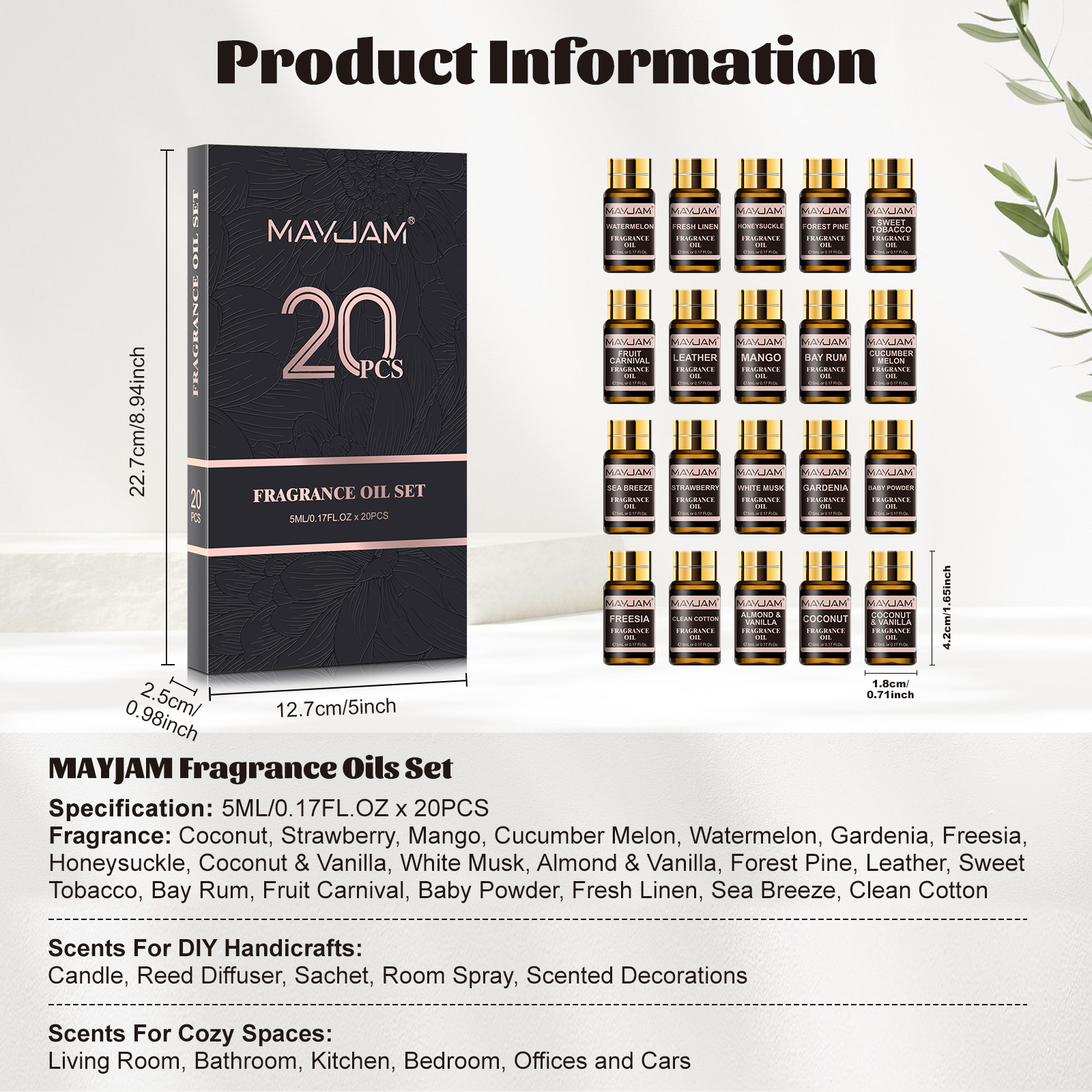 MAYJAM 20pcs Fragrance Oil Gif - Perfume Fragrance Powder 리뷰 및 가격